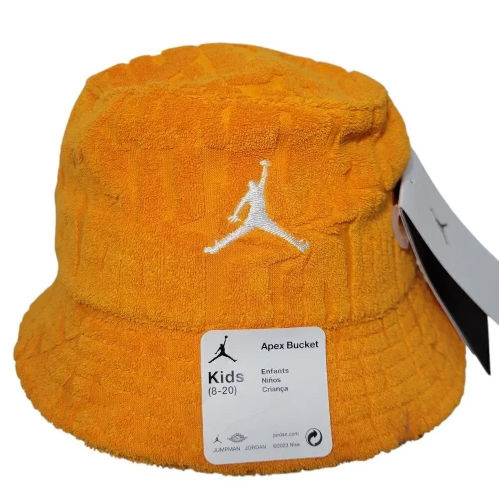 Jordan Jumpman Apex Bucket Hat Kids Youth 8-20 Orange Unisex UPF 40 Boy Girl NEW